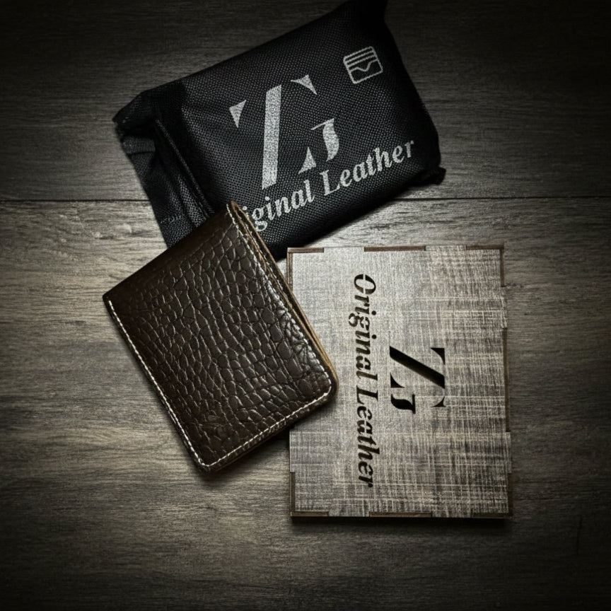 Premium Textured Leather Bi-Fold Wallet for Men – Slim Executive Design with Multi-Card Slots