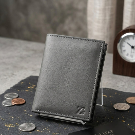 Essential Slim PU Leather Wallet – Lightweight Bi-Fold with Smooth Texture & Signature Gift Box