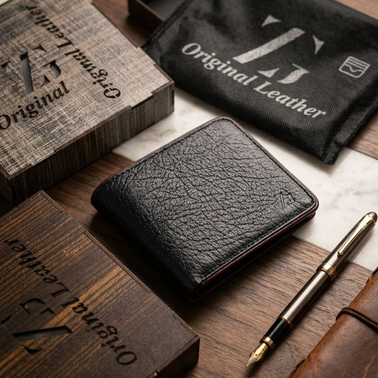 Minimalist Executive Bi-Fold Wallet – Ultra-Soft Top-Grain Genuine Leather with Luxury Presentation Box