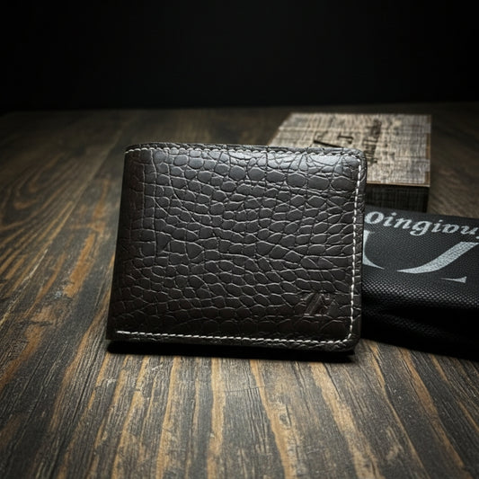 Premium Textured Leather Bi-Fold Wallet for Men – Slim Executive Design with Multi-Card Slots